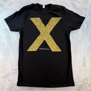 Ed Sheeran X Album Cat Graphic T-Shirt Black Short Sleeve Tee Medium